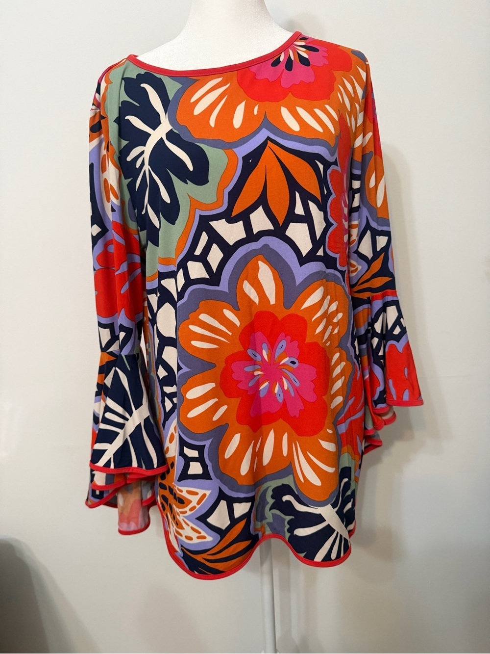 Coco Bianco Orange Red Floral Tunic